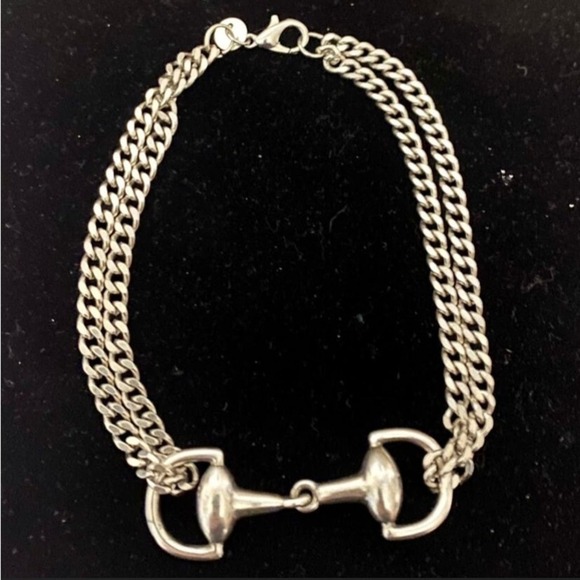 Sterling Silver HorseBit Necklace Bracelet Set Matching Snaffle Stirrup D Ring - Picture 4 of 10